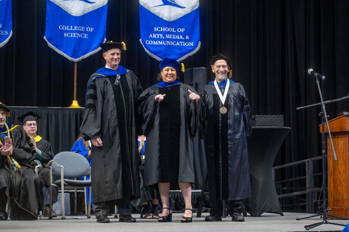 Patricia Cockett with Paul Montagna at Texas A&M-CC Graduation Ceremonies on Dec. 13, 2025